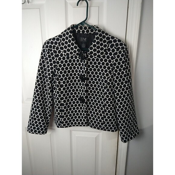 Donna Moore Pet Woman PL Blazer Office Professional Black White Polka Dot... - Picture 1 of 9